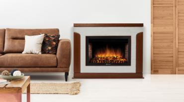 Каминокомплект: Очаг Electrolux EFP/P-3020LS, портал Prestigio 30 камень белый, шпон дуб